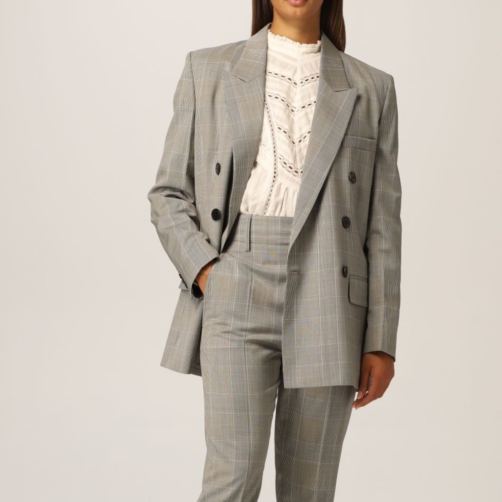 Isabel Marant Gray Plaid Blazer